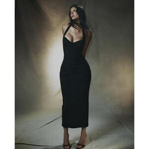 Khy x Dilara Findikoglu Fitted Halter Dress in Black XS KYLIE JENNER